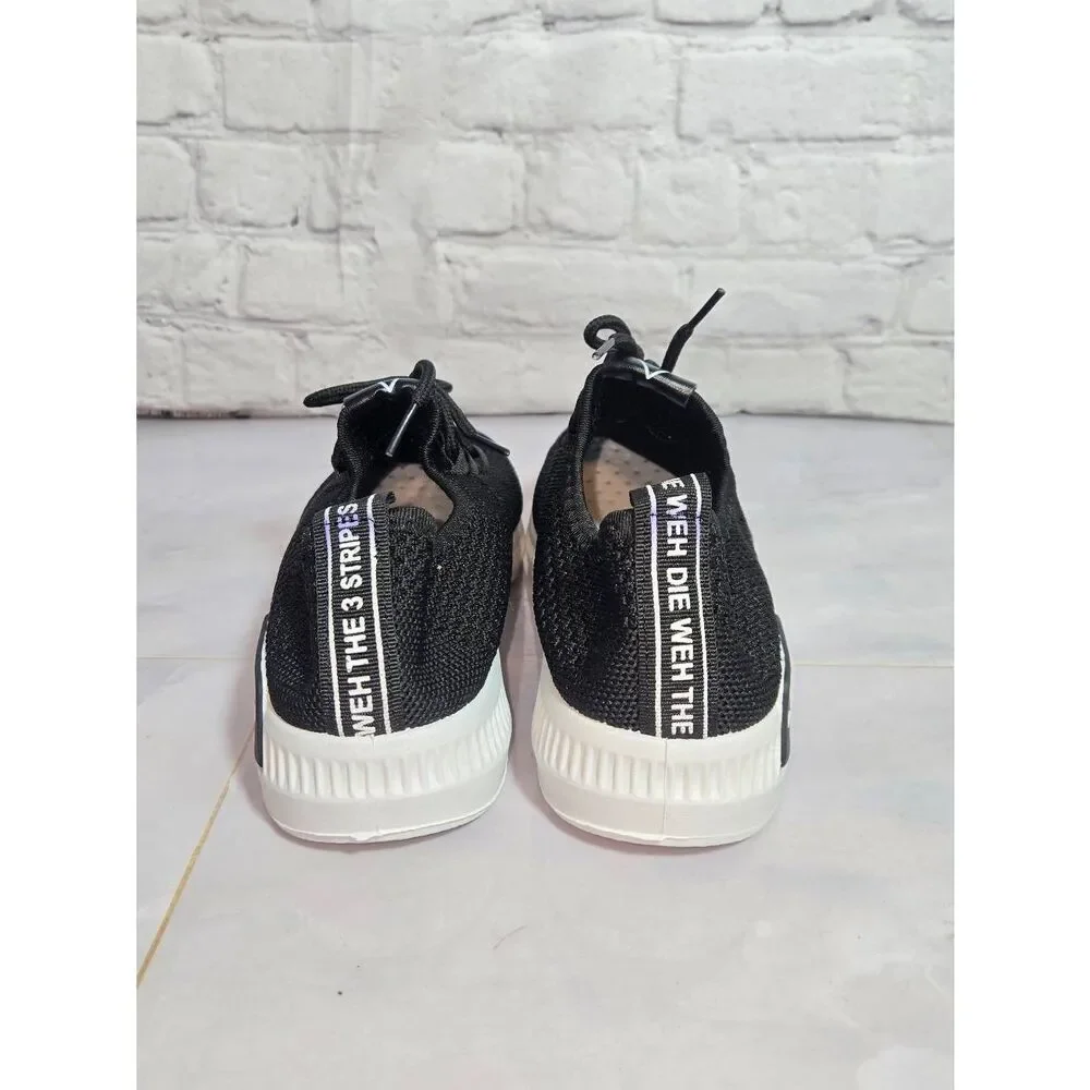 SeoTSexo Women's Size 5.5 US Black/White Mesh Lightweight Slip On Sneaker